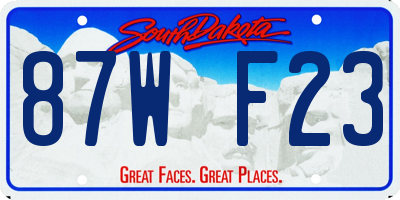 SD license plate 87WF23