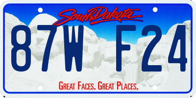 SD license plate 87WF24