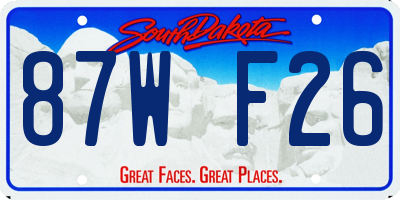 SD license plate 87WF26