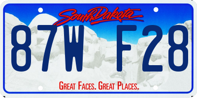 SD license plate 87WF28