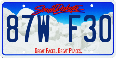 SD license plate 87WF30