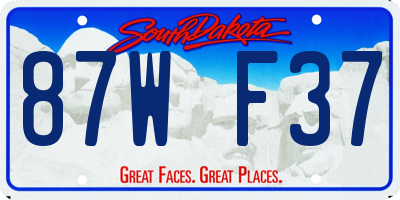 SD license plate 87WF37
