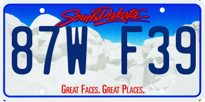 SD license plate 87WF39