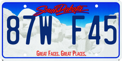 SD license plate 87WF45