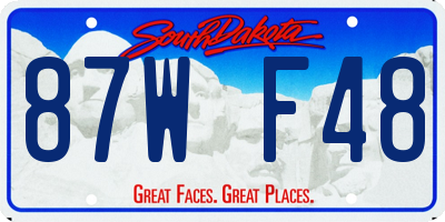 SD license plate 87WF48