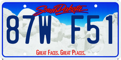 SD license plate 87WF51