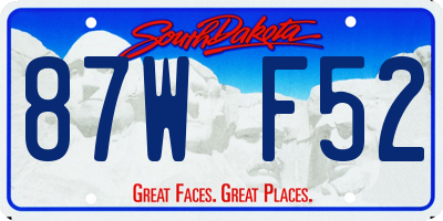 SD license plate 87WF52