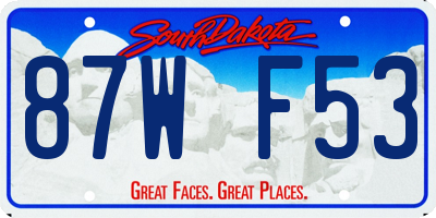 SD license plate 87WF53