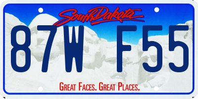 SD license plate 87WF55