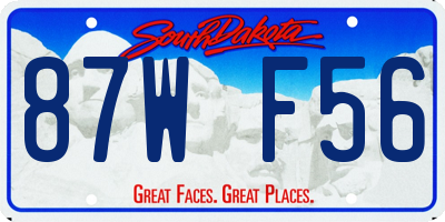 SD license plate 87WF56