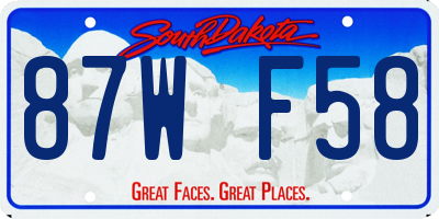 SD license plate 87WF58