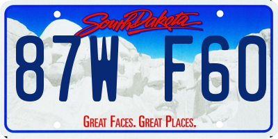 SD license plate 87WF60