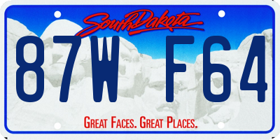 SD license plate 87WF64