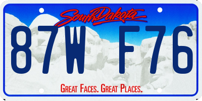SD license plate 87WF76