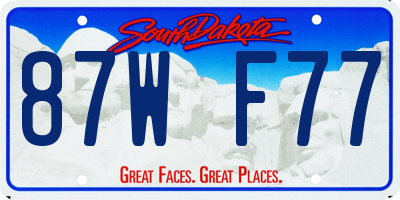 SD license plate 87WF77