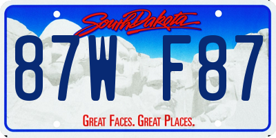 SD license plate 87WF87