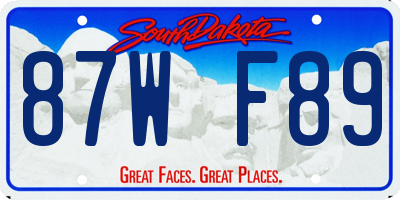 SD license plate 87WF89