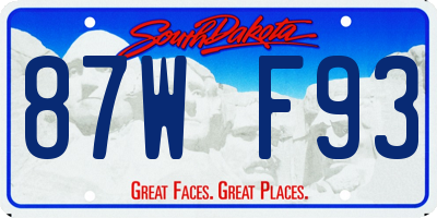 SD license plate 87WF93