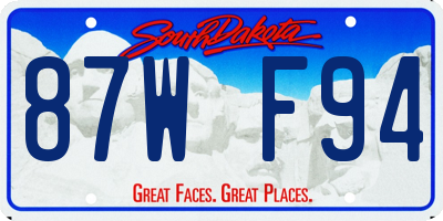 SD license plate 87WF94