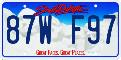 SD license plate 87WF97