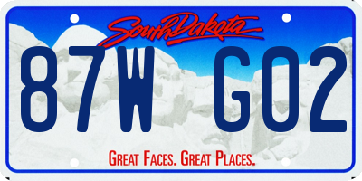 SD license plate 87WG02