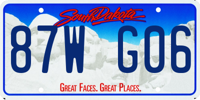 SD license plate 87WG06