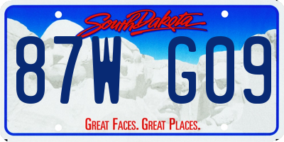 SD license plate 87WG09