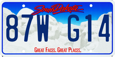 SD license plate 87WG14