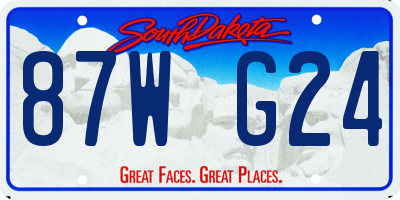 SD license plate 87WG24
