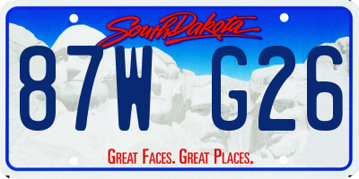 SD license plate 87WG26