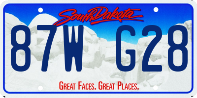 SD license plate 87WG28