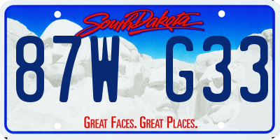 SD license plate 87WG33