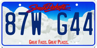 SD license plate 87WG44