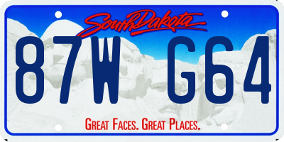 SD license plate 87WG64