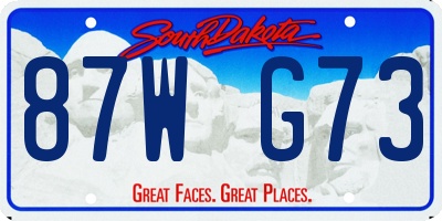 SD license plate 87WG73