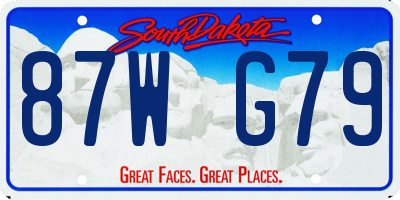 SD license plate 87WG79