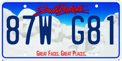 SD license plate 87WG81
