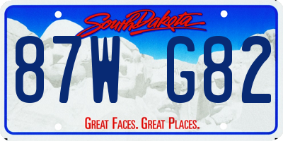 SD license plate 87WG82