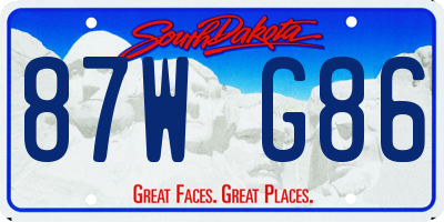 SD license plate 87WG86