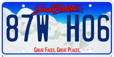 SD license plate 87WH06