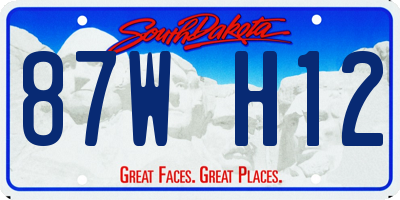 SD license plate 87WH12