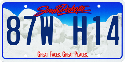 SD license plate 87WH14
