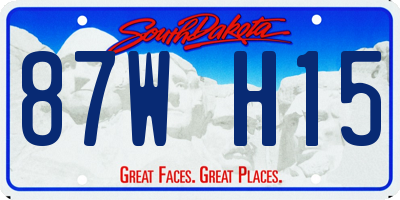SD license plate 87WH15