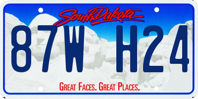 SD license plate 87WH24