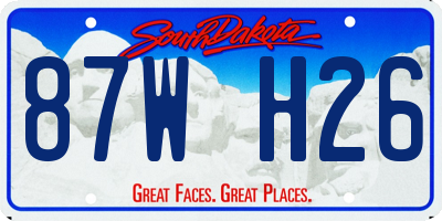 SD license plate 87WH26