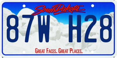 SD license plate 87WH28