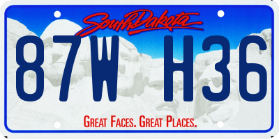 SD license plate 87WH36