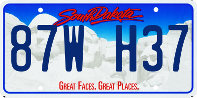 SD license plate 87WH37