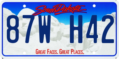 SD license plate 87WH42