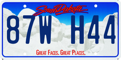 SD license plate 87WH44
